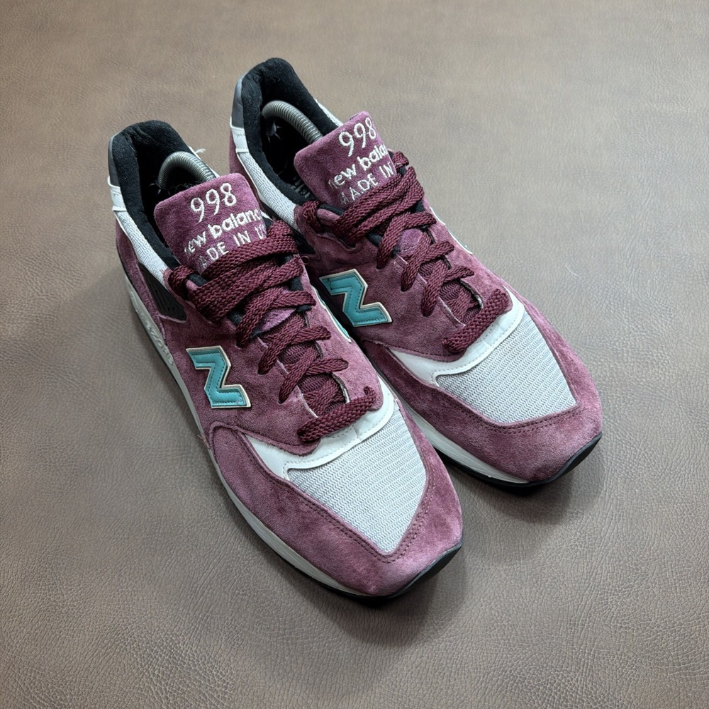 New Balance 998 Made in USA Mens Sz 10.5 Sneakers Shoes RARE BURGUNDY COLORWAY! - Picture 2 of 11